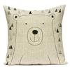 Black White Letter Cushion Cover Polyester Animal Bear Deer Stripes Pillow Case Sofa Bedroom Chair Home Decor Pillow Cover