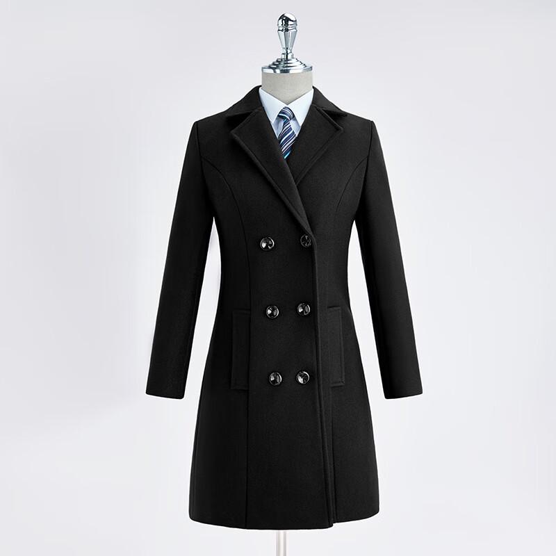 

Trolman Black Mid-Length Padded Wool Coat 4XL