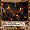 City Cyberpunk (180) Theme Personalized Tapestry Custom Name Text Wall Hanging Tapestry Home Background Decoration