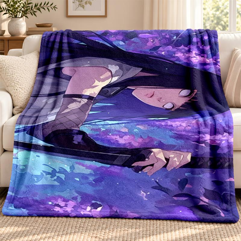 Hyuga Hinata blanket Flannel Blanket Soft Cozy Plush Throw for Sofa Bed Lightweight Home Decoration Outdoor camping