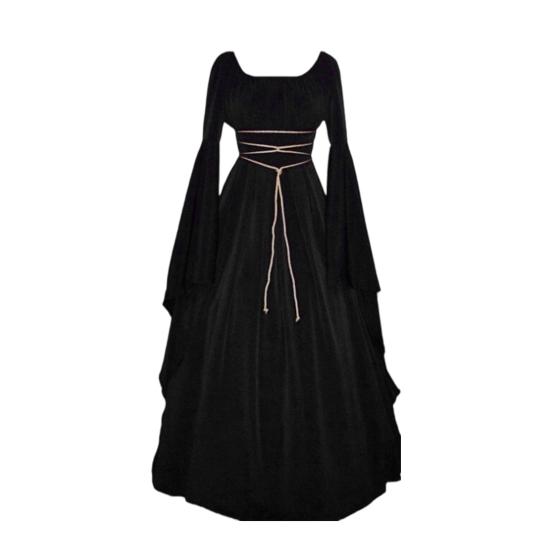 Abito da Strega Rinascimentale di Halloween per Donna Abito Gotico Vittoriano Manica Lunga a Campana Costume Medievale per Festa di Halloween Cosplay