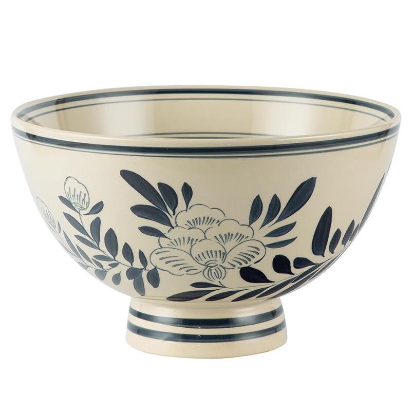 9-inch Lotus High-Foot Ceramic Noodle Bowl