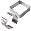 2pcs/set Adjustable Cake Mousse Ring 3D Stainless Steel Round & Square Cake Mold Cake Decorating Baking Tools