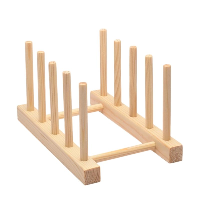 Multi Purpose Wooden Kitchen Storage Shelf for Commercial Home Use Space Saving Cups Bowls Teaware Display Stand