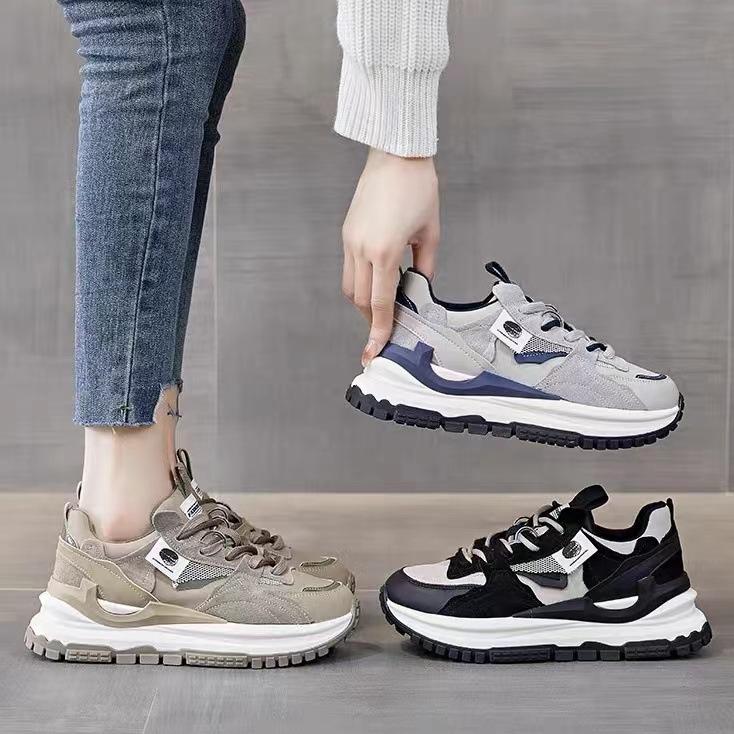 Thick-soled Waffle Retro Forrest Gump Shoes Women's Spring New Casual All-match Show Feet Small Sports Daddy Shoes