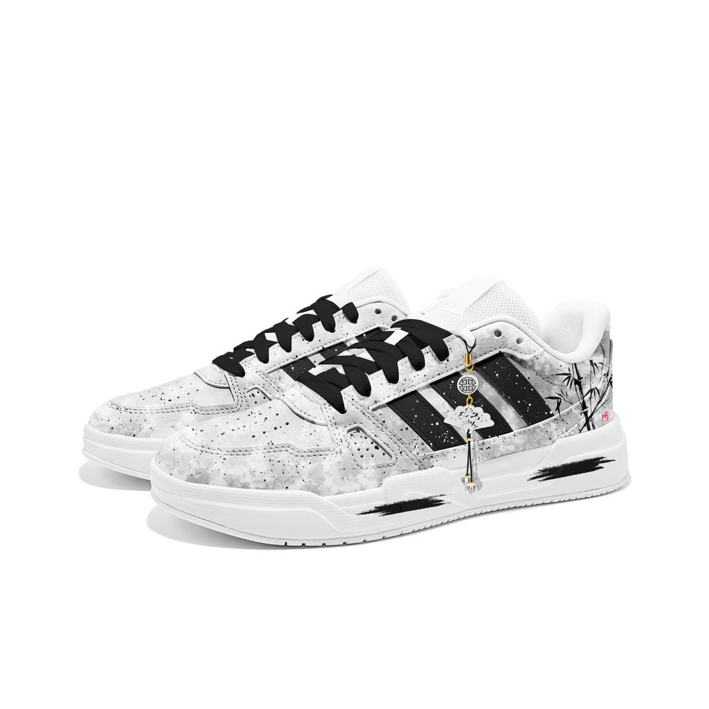 Adidas LITE BALLER Bamboo Grace Pu Abrasion Resistant Slip Resistant Low top Skateboard Shoes Unisex White Gray JS4358(Team1879-)