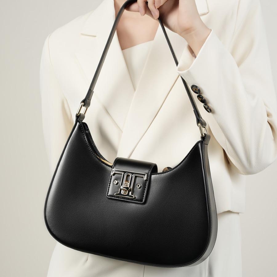 New Underarm Bag Premium Versatile Leather Shoulder Bag Niche Design Moon Bag