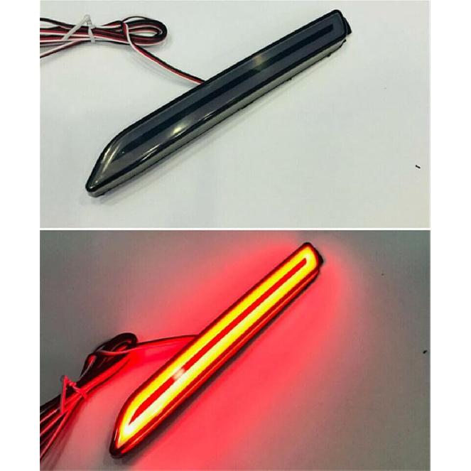 Generic BisTate for Toyota RAV4 XA50 2019-2024 Car LED Rear Fog Bumper Brake Light Tail Driving Lamps Exterior Accessories 2pcs (Smoked Black)