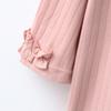 Spring and summer new skin-friendly cotton round neck loose large size home solid color textured pajamas set women's leisure pure cotton comfortable