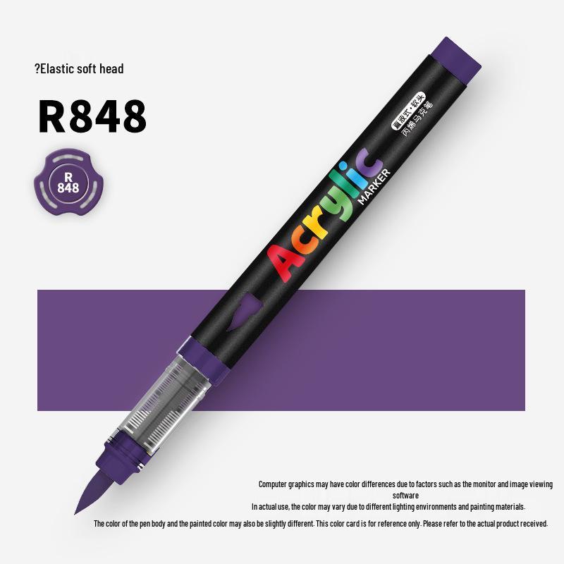 60-Color Soft Tip Liquid Ink Acrylic Marker Set for Primary School Art