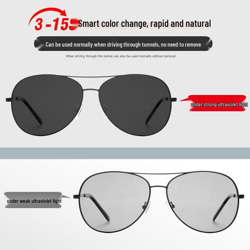 Men's Dual-Use Color-Changing Sunglasses: Day/Night Polarized Driving, Fishing & Trendy Glasses