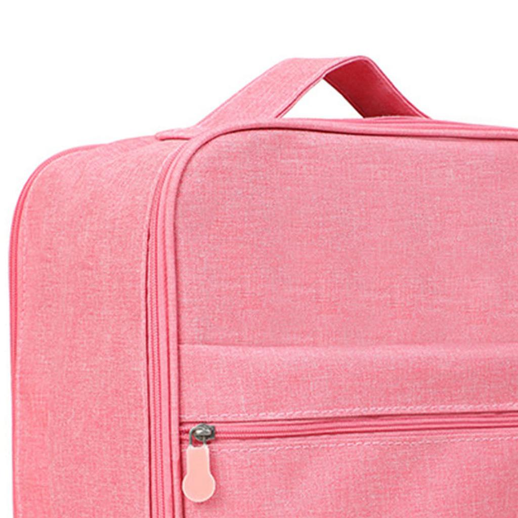 Hangable Folding Shoe Bag Big Waterproof Portable Multifunctional Shoe Storage Traveling Bag Pink