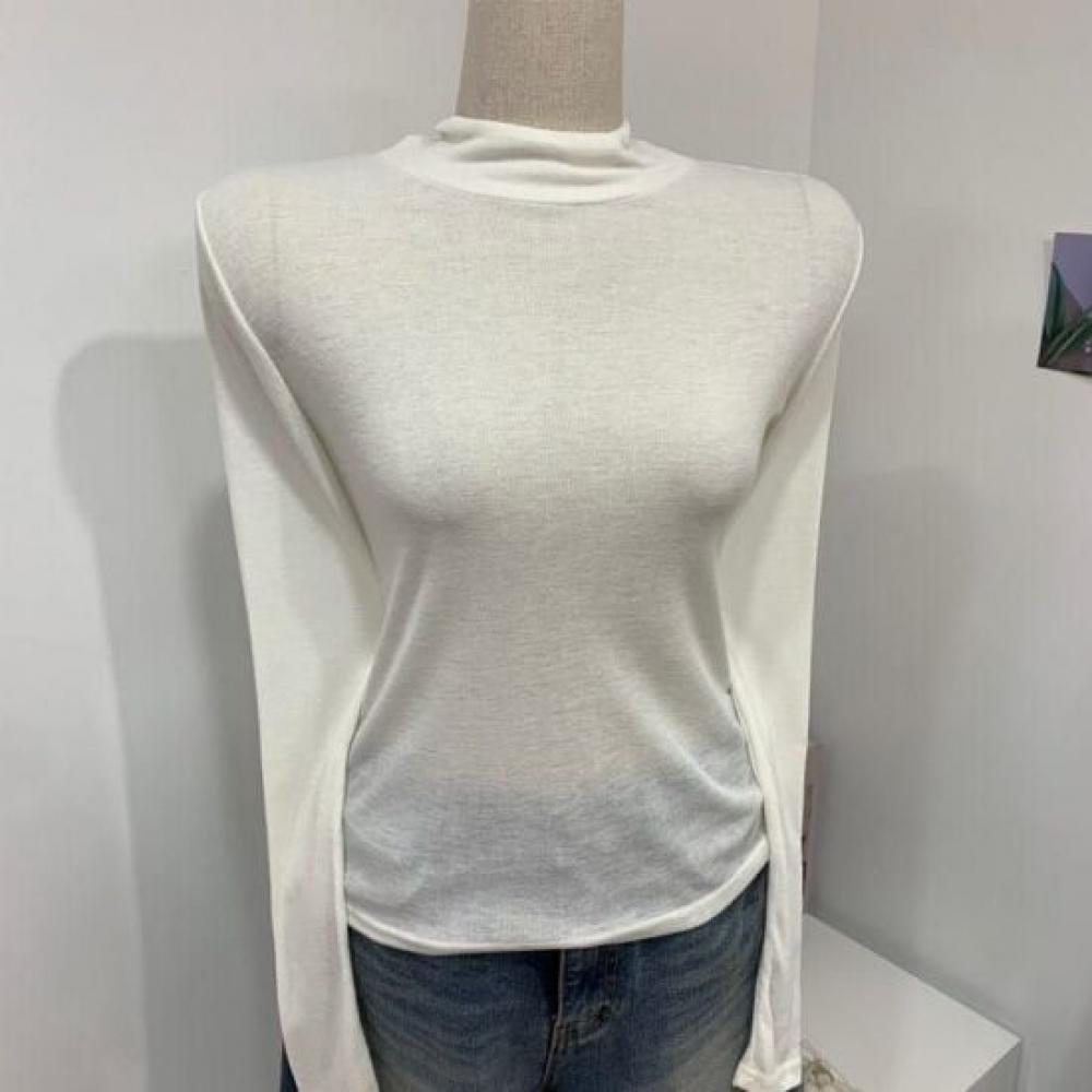 C S In The Room Cuo Tai Sheer TurTleneCk Long Sleeve T ShirT 2Color