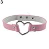 Women Punk Love Heart Ring Faux Leather Collar Choker Necklace Gothic ARI