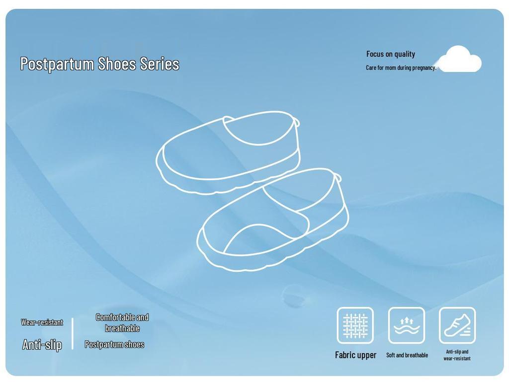 Jieliya Women's Postpartum Cotton Slippers - Warm, Non-Slip, Fleece Ankle Support for Autumn/Winter