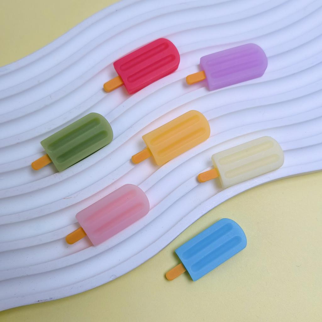 100Pcs 3D Ice Lolly Flatback Resin Charms Colorful No Hole Beads for DIY Scrapbooking Phone Case Hair Clips Craft Jewelry Making