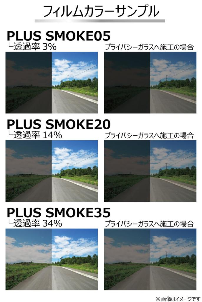 Plus Smoke 05 Film Heat for Rear Sets of Toyota Land Cruiser (3%), Single-Layer (Requires Forming) (GDJ250W/TRJ250W), Pre-Cut