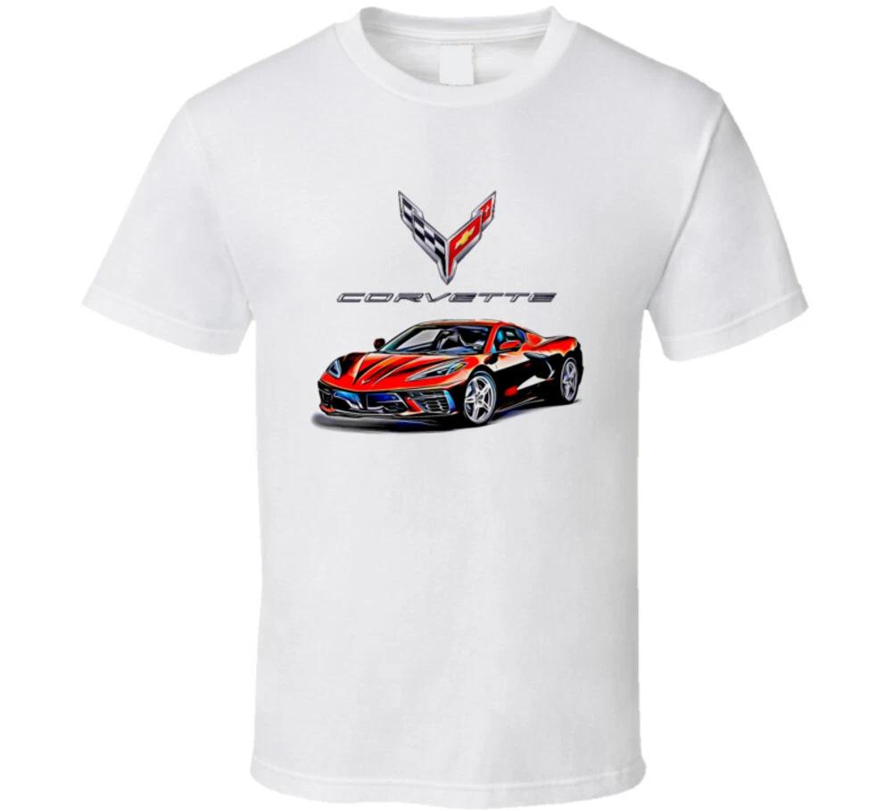 New C8 Vette Red Mid Engine America Muscle Car Gift T Shirt S