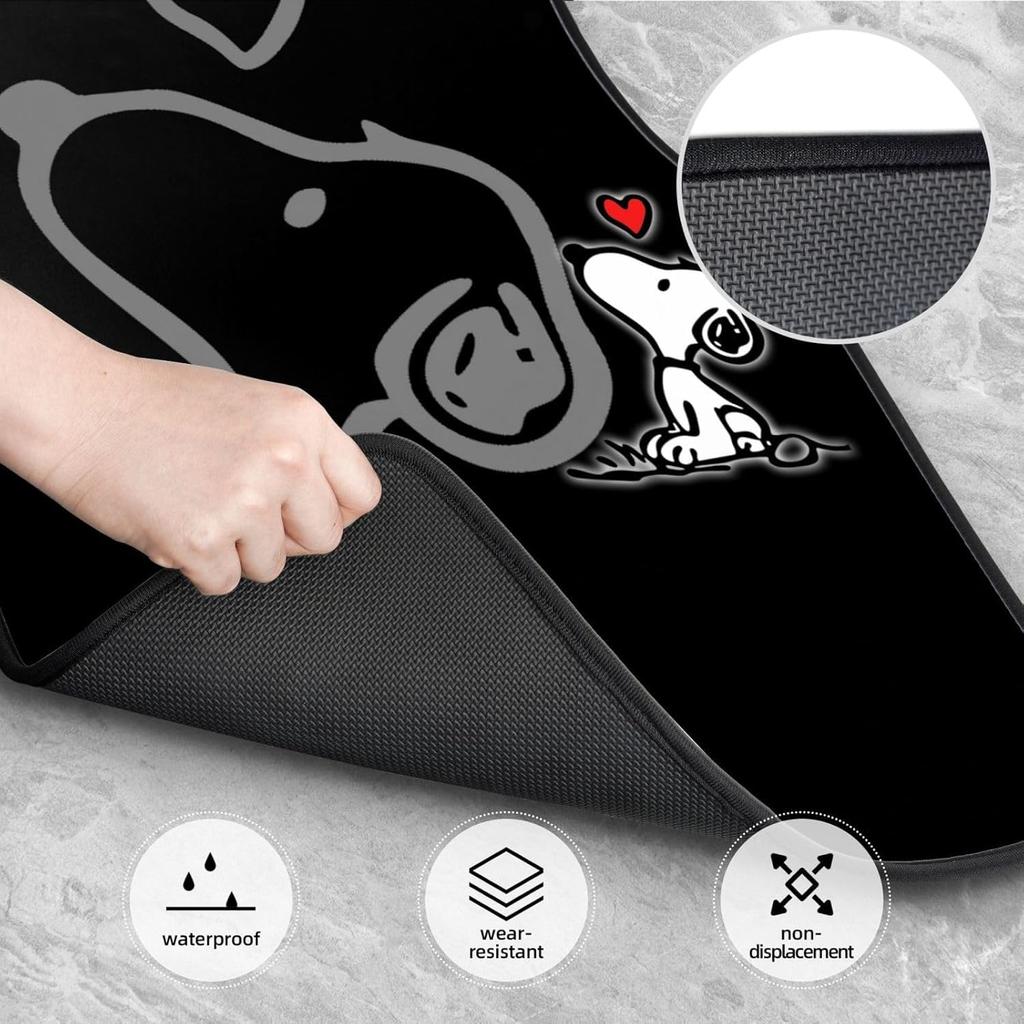 Asamike Car Floor Set Front 2 Rear Stylish and Cute Snoopy Suitable for Kei Universal Easy Car Suitable for Kei and Standard All Seasons Mats, 4-Piece