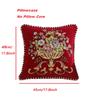 Flowers Embroidery Cushion Cover Embossed Pillowcases Jacquard Pillow Cover for Living Bedroom Home Decor 45x45cm