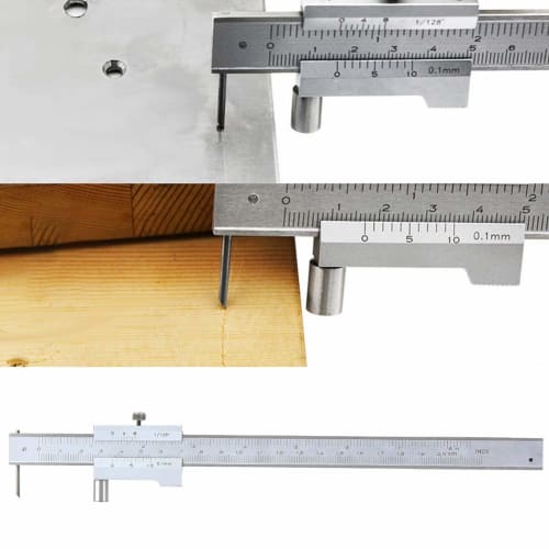 Wisoqu 0-200mm Parallel Caliper, Stainless Steel Caliper with Marking Gauge and Carbide Needle, Marking Tool