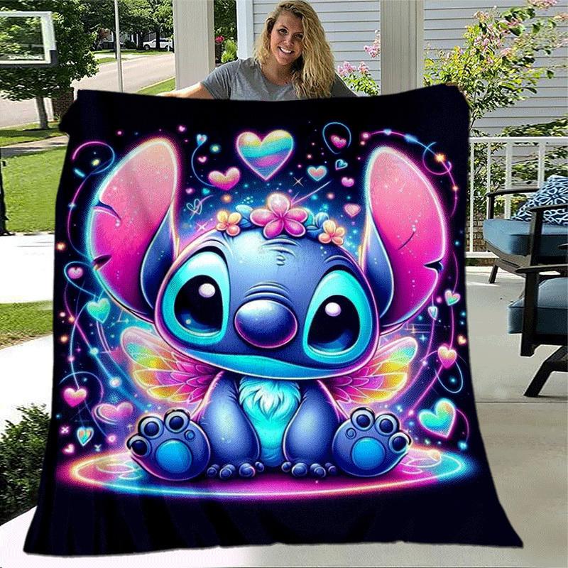 1pc Stitch Printing Blanket - Soft, All-Season Throw for Living Room, Bedroom,Travel