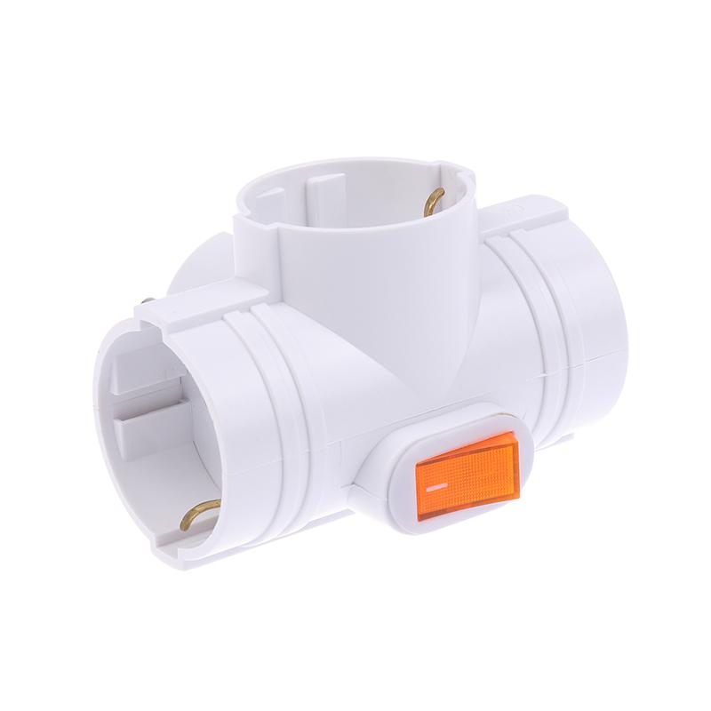 1Pc Wall Socket Extender With Switch 1 To 3 Way Eu Plug Adapter European Standard Power Adapter Multiple Sockets For Home