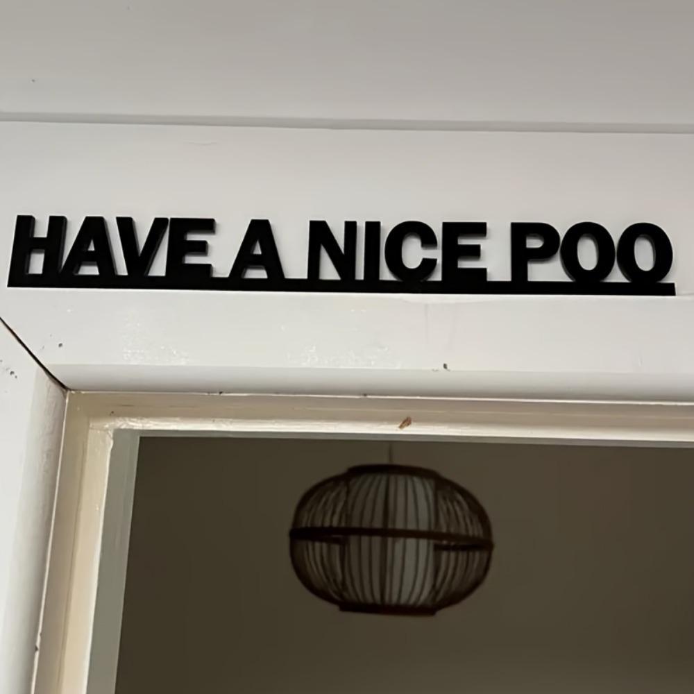 Chic "Enjoy a Comfortable Ablution" Door Crown Plaque - Premium Acrylic, Wall Adornment and Shelf Embellishment, Ideal for Household Vestibules