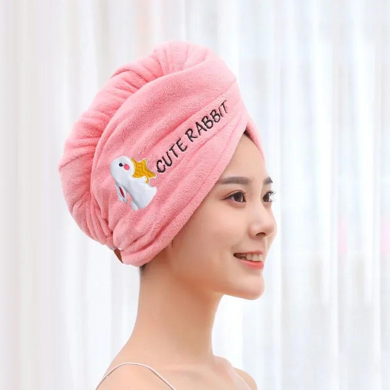 Women Soft Microfiber Towels Shower Cap Towel Bath Hats for Women Dry Hair Cap Quick Drying Soft for Lady Turban Head Girl Towel