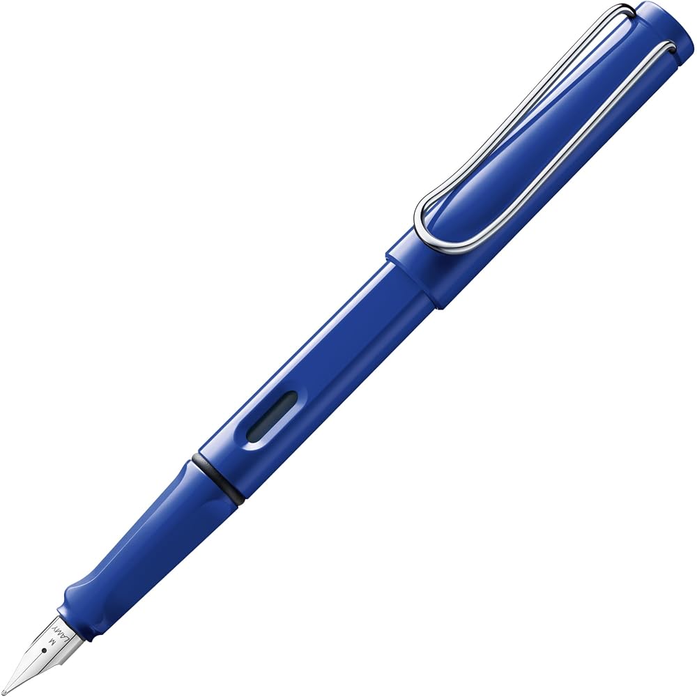 LAMY (Ramy) Safari Blue Fountain Pen Blue - Ergonomic Grip and Polished Steel Tip Size M - Perfec...