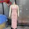European and American style summer new women's clothing knitted flower dress women