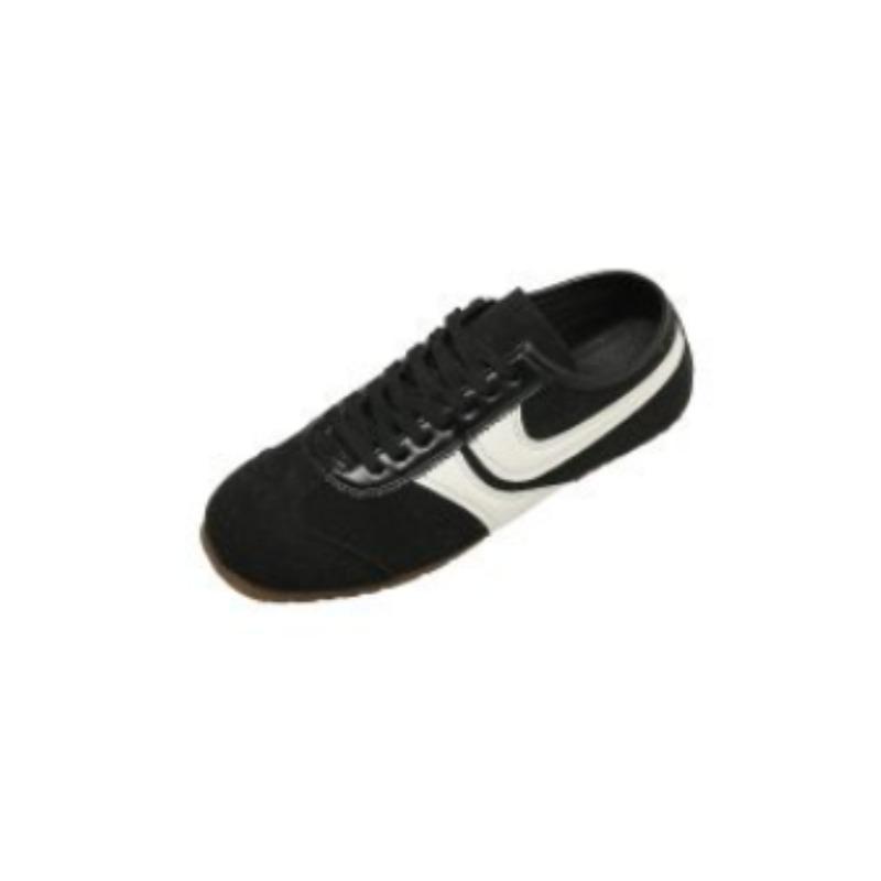 

Модне німецьке тренувальне взуття жіноче новий стиль натуральна шкіра жіночі кросівки на плоскій підошві на шнурівці ретро великий розмір взуття Форреста Гампа жіноче 37 чорний