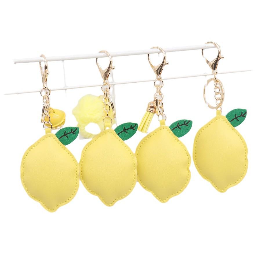 Lemon PU Leather Women's Bag Charm Keychain Ornament
