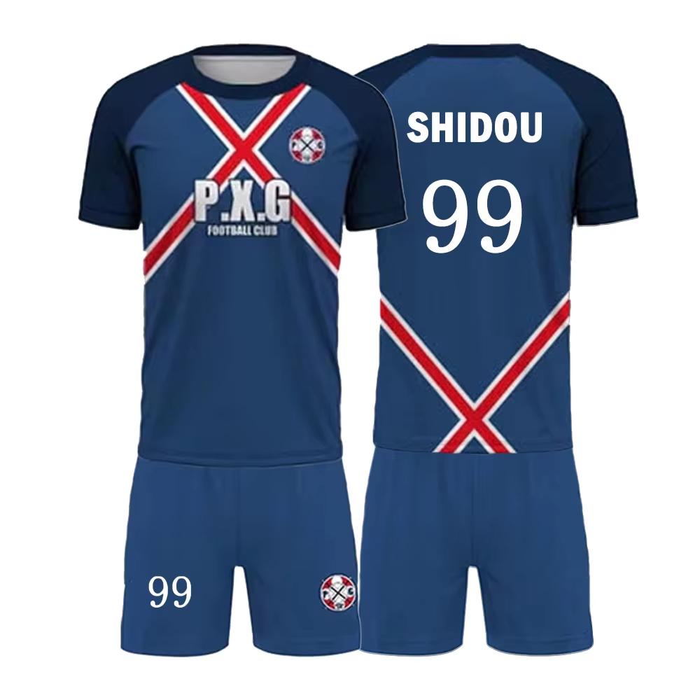 Costum Sport Fotbal Anime Albastru Lock P.X.G Nou pentru Bărbați Modă Sport 3D Imprimat Joc de Rol Tricou Pantaloni Scurți Set Două Piese Pentru Copii