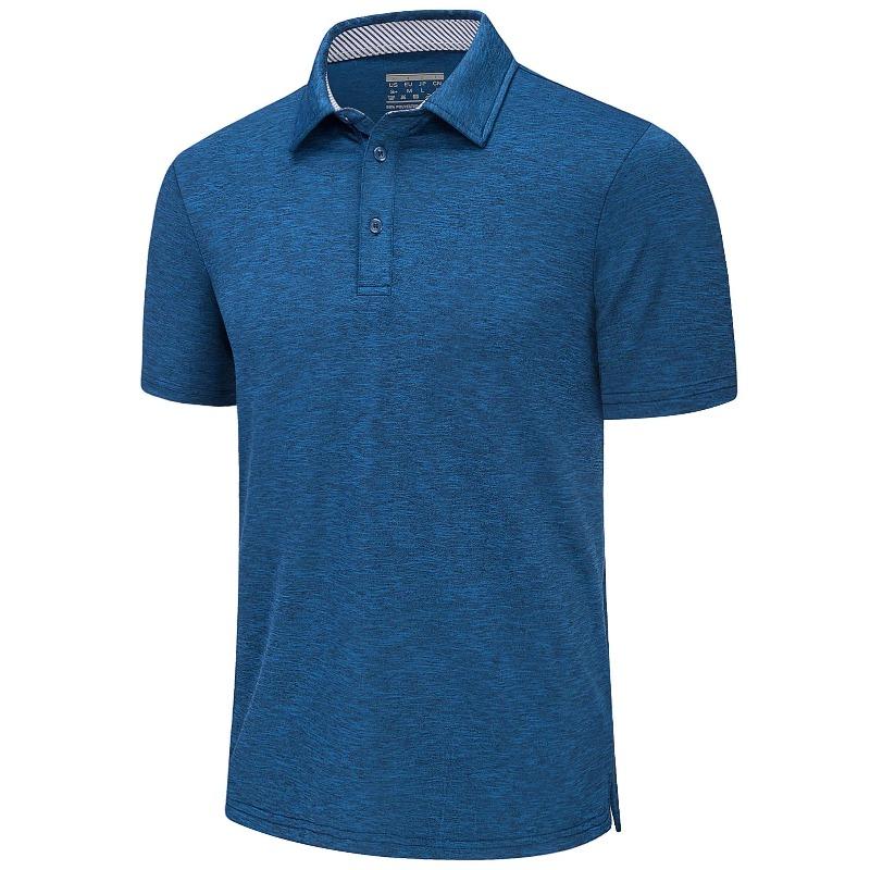 Summer Polo T-shirts Mens Casual Short Sleeve Shirts 3 Buttons Down Quick Dry Breathable Golf Fishing Pullover Workwear