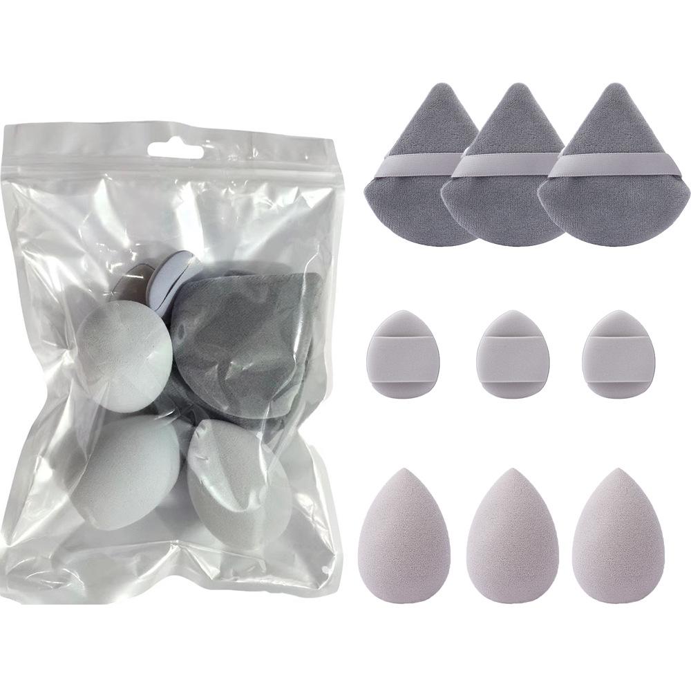9-Piece Non-Absorbing Puff Makeup Sponge Set for Wet & Dry Use