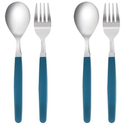 Maho Cutlery Tint Children's Spoon 2p + Fork 2p Set, Cobalt Blue, Spoon 2p + Fork 2p