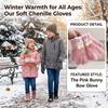 Faux Alpaca Wool Rabbit Bow Knitted Gloves Warm Lining Faux Alpaca Wool Gloves  Children