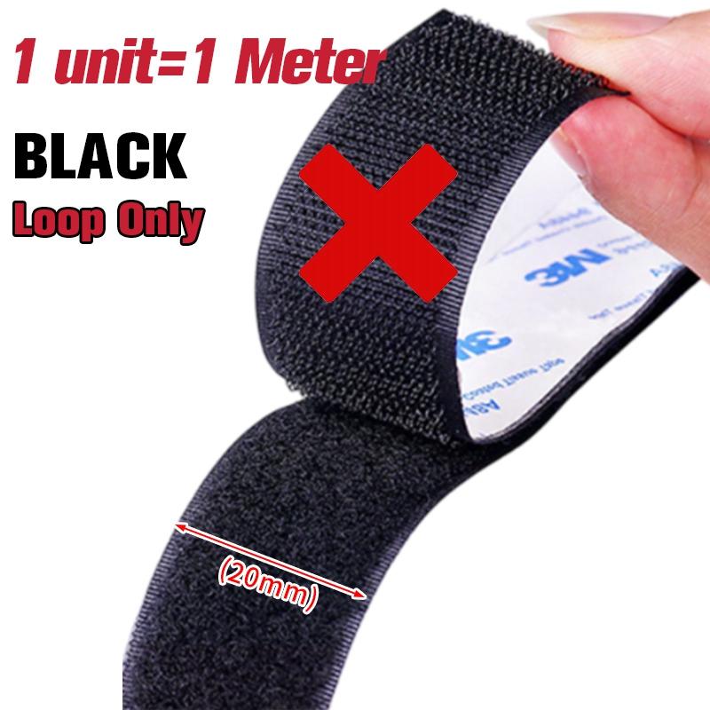 Reusable Self-adhesive Hook and Loop Fastener Tape Magic Nylon Sticker Strips with Glue for DIY Craft Accessories Black White