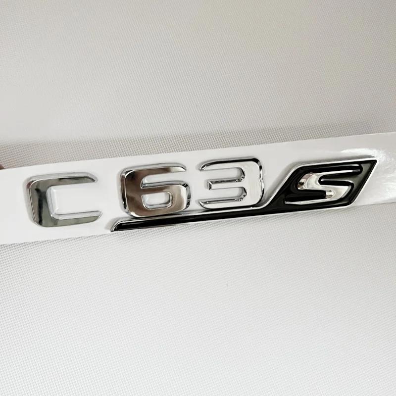 3D Schwarze C63S Logo Buchstaben V8 BITURBO Plakette Auto Heck Stern Aufkleber Kofferraum AMG Emblem Für Mercedes Benz AMG W205 C205 Zubehör