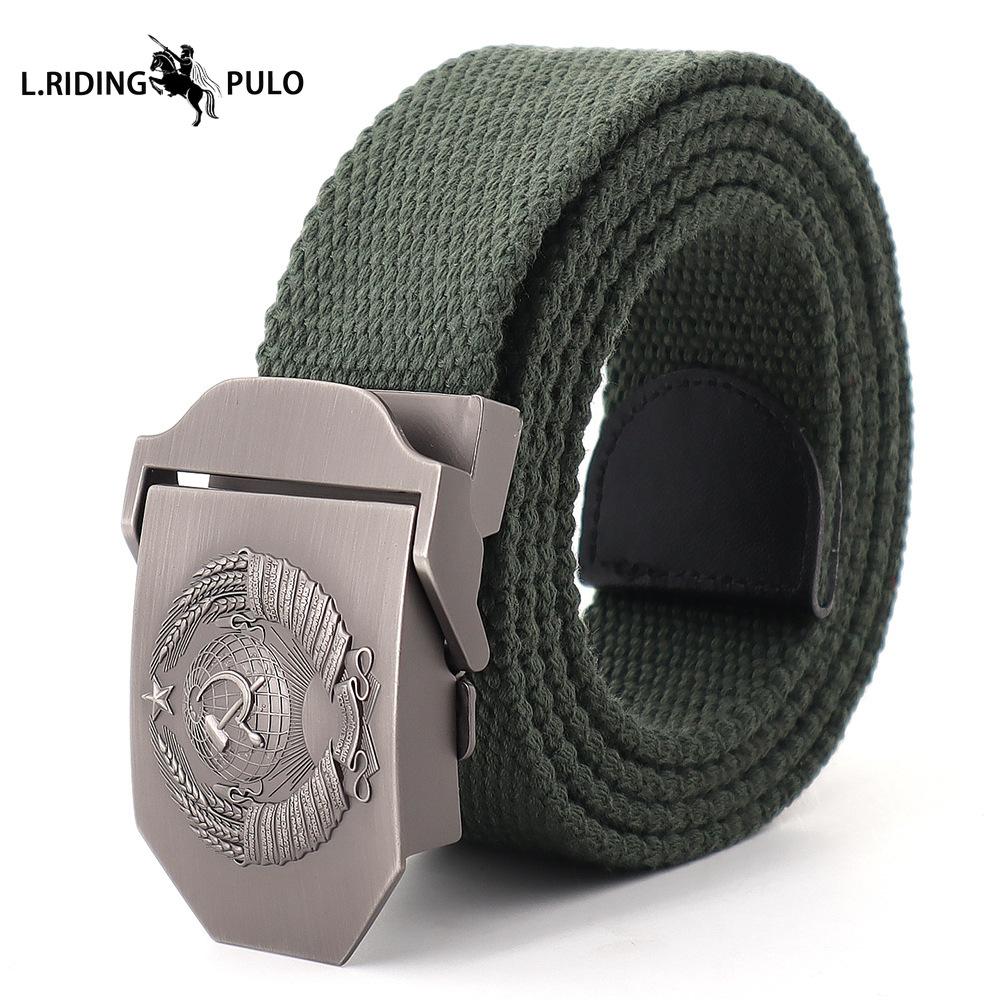 Cintura in Tela Spessa Allenamento all'Aperto Pantaloni Casual Fibbia in Lega Militare Cintura Resistente Unisex