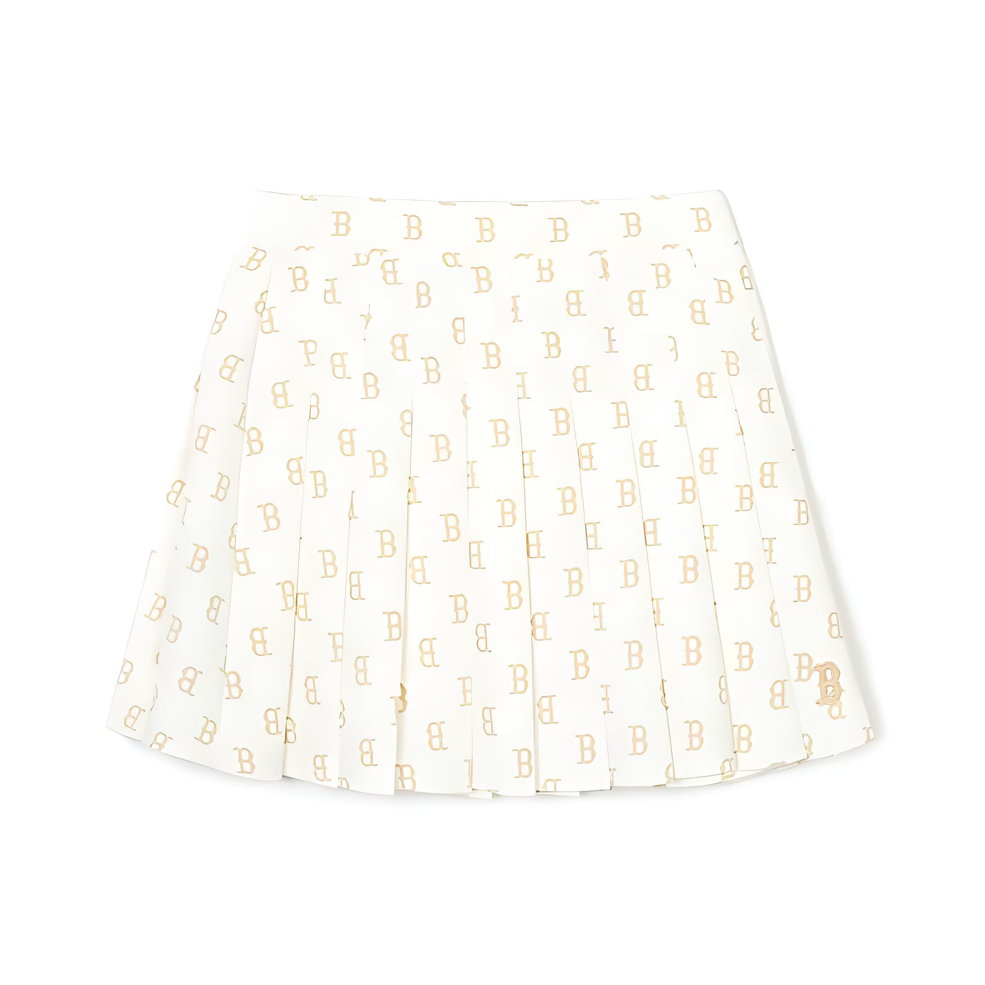 

New MLB Casual Short Skirts Women s Cream White 3FSKM0143-43CRS S