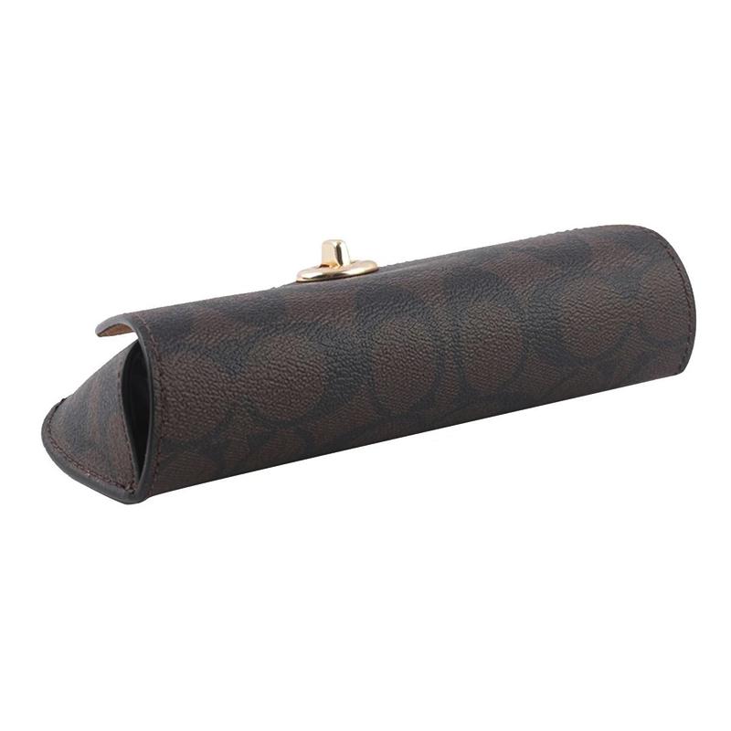 New COACH Sunglass Case Eyeglass Pouches Dark Brown 73639-IMAA8