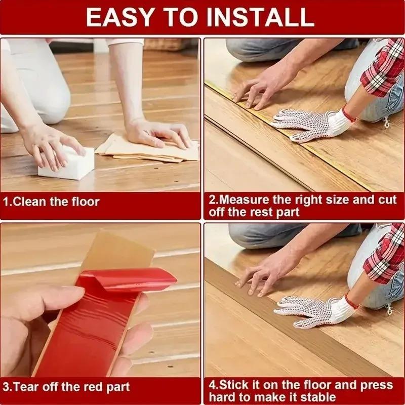 1PC 1m/39.37inch Self-adhesive Floor Cover Strips Carpet Edge Trim Strip Floor Transition Door Threshold Gaps Door Bottom Seali