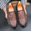 Men Leather Casual Dress Shoes Platform Loafers Slip-on High Quality Thick Bottom Height Increasing Shoes Oxfords Wedding Shoes