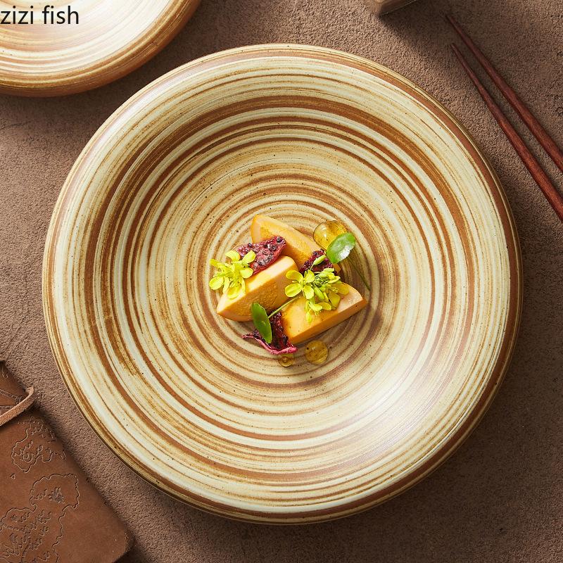 Thickened Ceramic Dining Plate Pasta Dish Fruit Salad Bowl Dessert Bowl Sushi Plates Sashimi Plate Serving Plates Dim Sum Dish