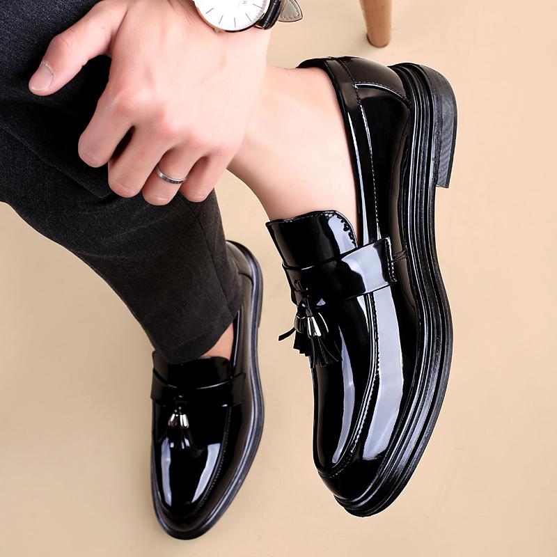 Fashion Trendy men's versatile minimalist leather shoes Loafers Men classics Black Male Driving Men Leisure outdoor party wedding shoes