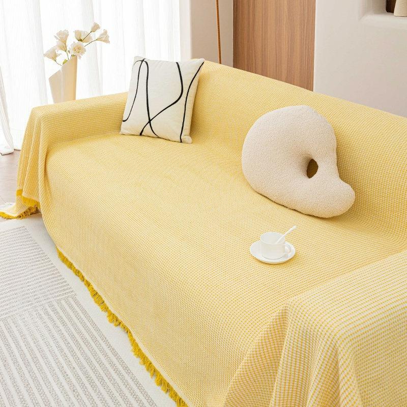 Sofa Cover Towel Cover All-inclusive Cover Cloth Cream Style High-grade Cotton Yarn Camping Blanket Sofa Cushion Four Seasons Universal Dustproof