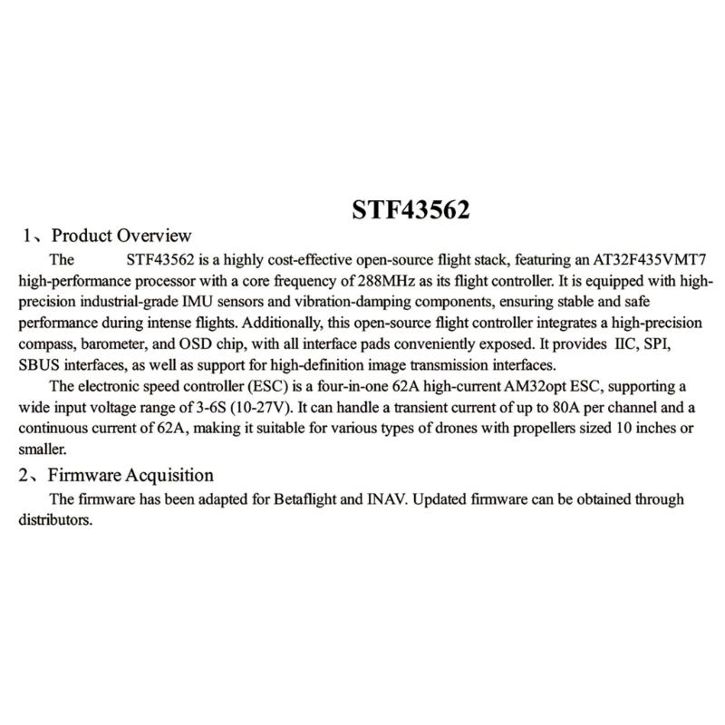 Efficient AT32F435VMT7 Piloting Flight Controller Set For Racing Drones Up To 6S Input