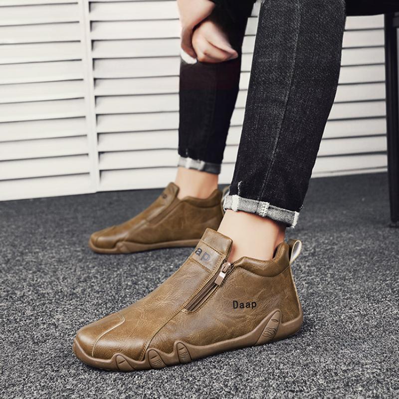 Fashion Mens Sneakers Comfy Non Slip Lace Up Durable Work Shoes Mens Outdoor Slip-on High Quality Sport Shoes Outdoor Non-Slip Trainer